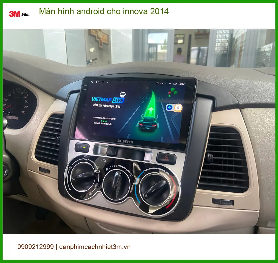 Chị Hương nâng cấp màn hình Android cho Innova 2014 tại Bình Thạnh ảnh thực tế 2