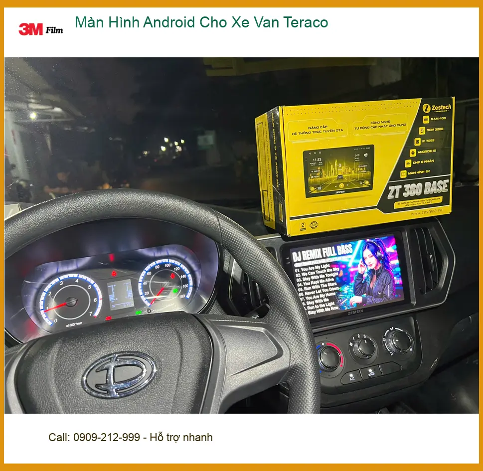 Chú Tám lắp Màn Hình Android Xe Van Teraco Quận Thủ Đức dễ xem bản đồ ảnh thực tế 2