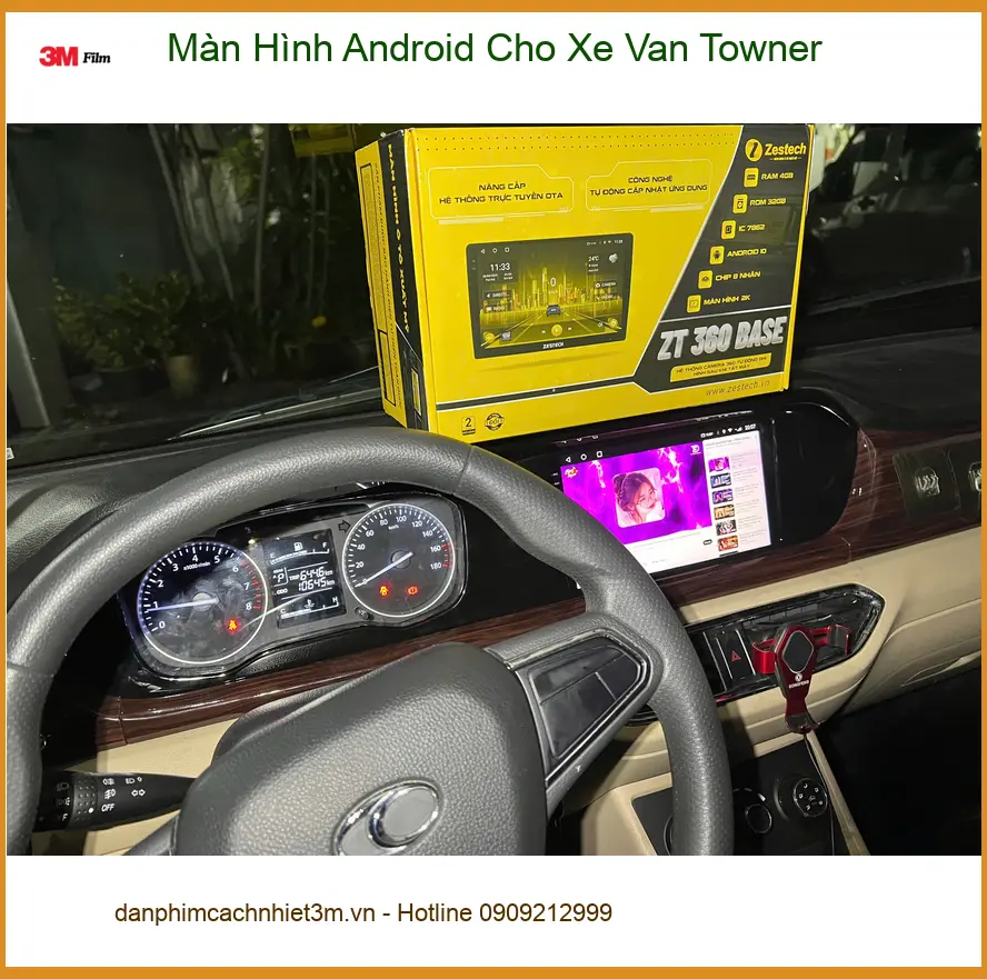 Anh Khải lắp Màn Hình Android cho Xe Van Towner tại Quận Thủ Đức vì màn hình cũ bị đơ ảnh thực tế 2