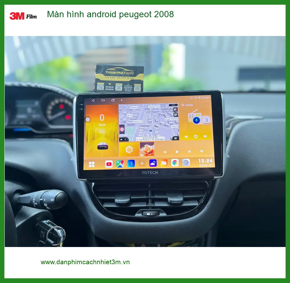 Anh Minh nâng cấp màn hình Android Peugeot 2008 Quận 3 dùng để giải trí.