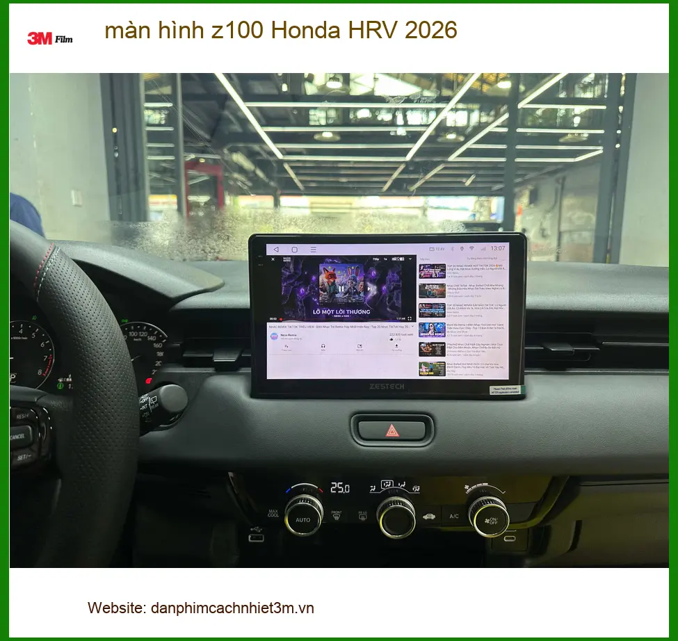 Chị An lắp màn hình Z100 cho Honda HRV 2026 tại Quận 3 vì màn zin không đủ tiện ích ảnh thực tế 2