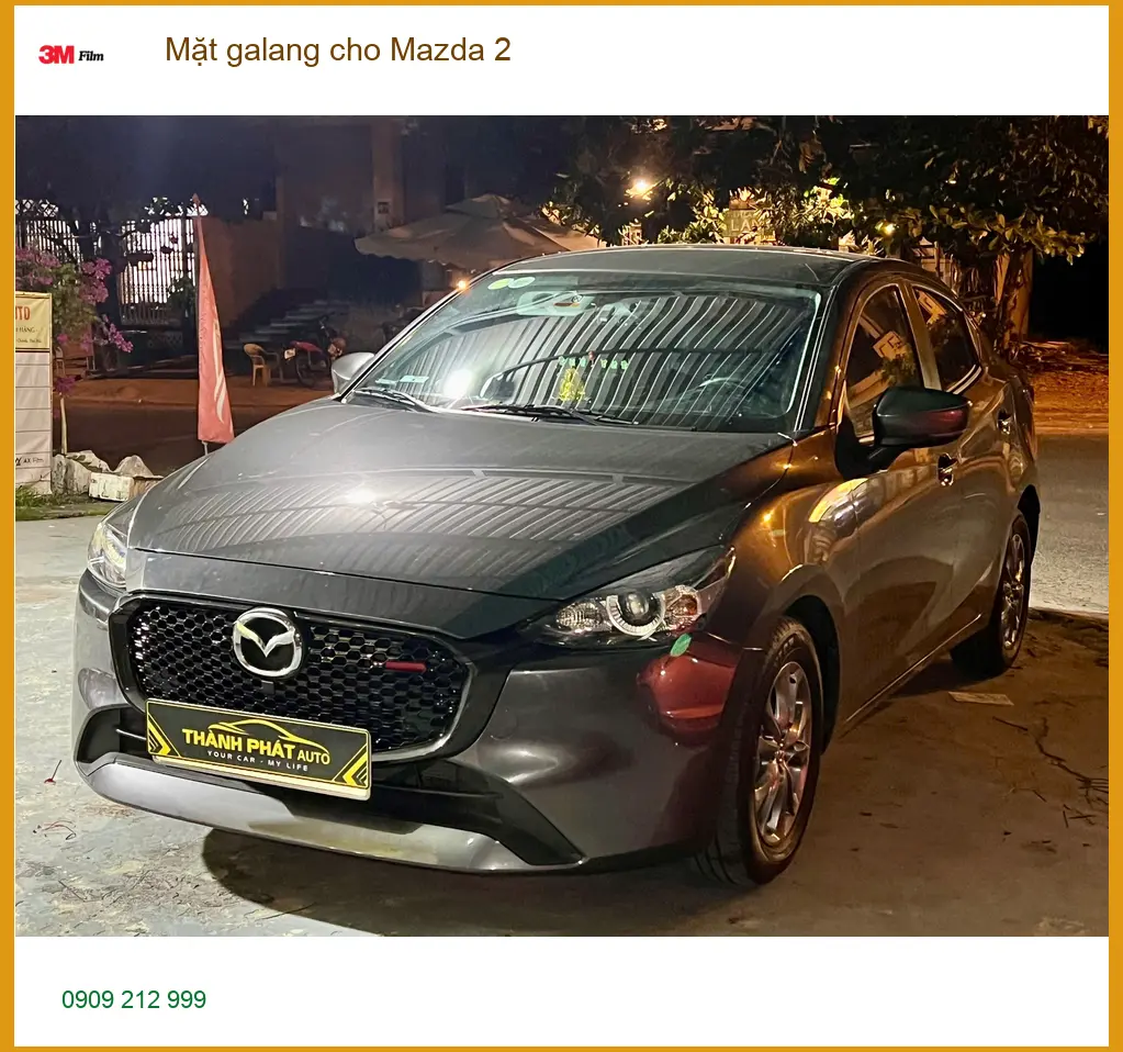 Chị Thanh độ mặt galang cho Mazda 2 tại Quận Thủ Đức để xe trông thể thao hơn ảnh thực tế 2